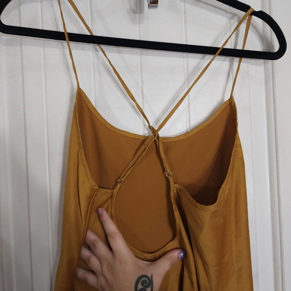 Victorias Secret Collection Womens Slip Dress Gold Satin Midi 80s Y2K Vtg Sz M - Picture 6 of 10